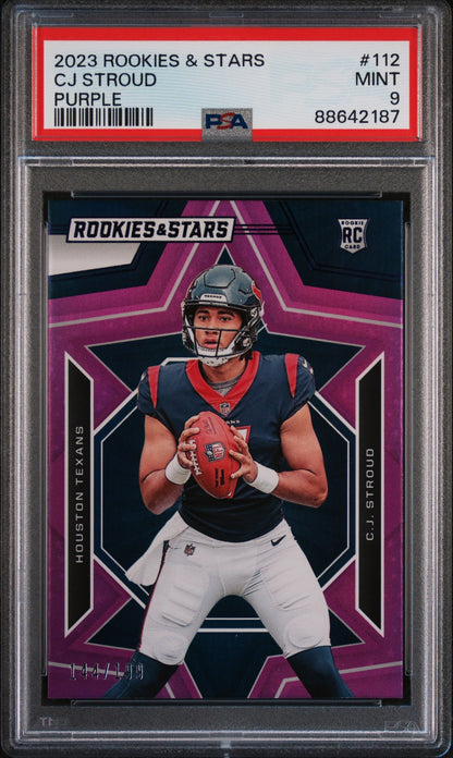 2023 Panini Rookies & Stars #112 Cj Stroud Purple PSA 9 WC