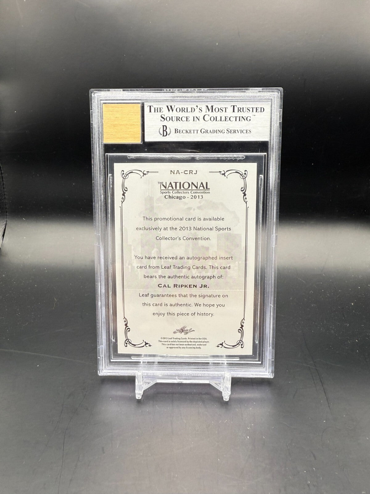 2013 Leaf National Convention Cal Ripken Jr. Auto BGS 9 /20 #NA-CRJ WC