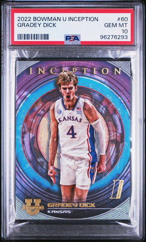 2022 Bowman University Inception #60 Gradey Dick PSA 10 WC