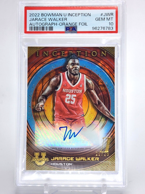 2022 Bowman U Inception Jarace Walker Auto /25 Orange Foil PSA 10 Gem #JWR - WC