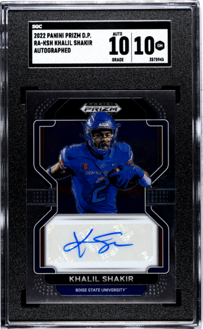 2022 Panini Prizm Draft Picks #RA-KSH Khalil Shakir Auto SGC 10 WC