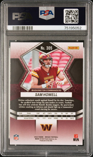 2022 Panini Mosaic #305 Sam Howell Rookie PSA 10 WC