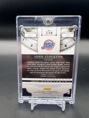 2014-15 Panini Preferred Silhouettes John Stockton 1/35 Patch Auto #238 PC