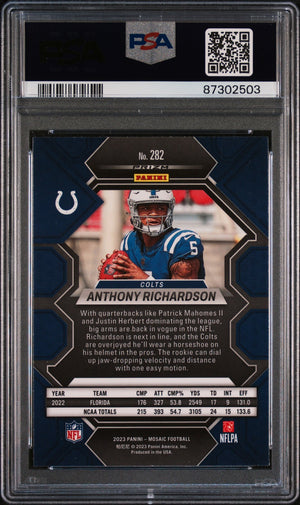 2023 Panini Mosaic #282 Anthony Richardson Reactive Blue Rookie RC PSA 10 PC