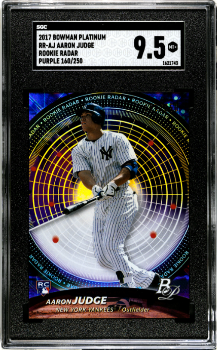 2017 Bowman Platinum #RR-AJ Aaron Judge Rookie Radar /250 Purple SGC 9.5 WT