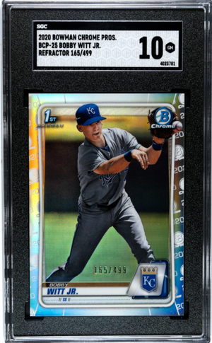 2020 Bowman Chrome Draft #BCP-25 Bobby Witt Jr. /499 Refractor SGC 10 CP