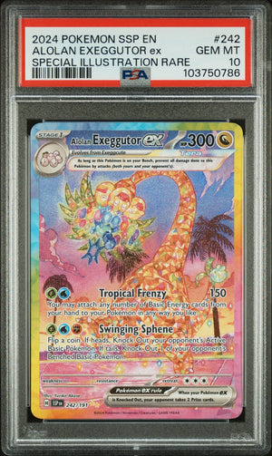 Pokemon Surging Sparks #242 Alolan Exeggutor Ex Special Illustration PSA 10 WC