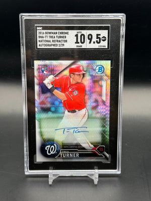 2016 Bowman Chrome Trea Turner National Refractor Auto /29 SGC 9.5 #BNA-TT WC