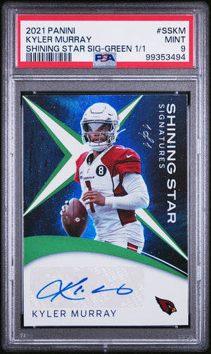 2021 Panini Shining Star Signatures #SSKM Kyler Murray Green 1/1 Auto PSA 9 WC