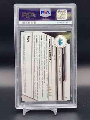 2023 Bowman U Chrome Zaccharie Risacher Aqua Wave /199 #9 PSA 10 Gem Mint - WC