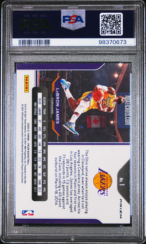 2020 Panini Prizm #1 Lebron James Purple Wave PSA 9 WC