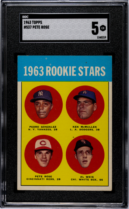 1963 Topps #537 Pete Rose SGC 5 Rookie RC WC