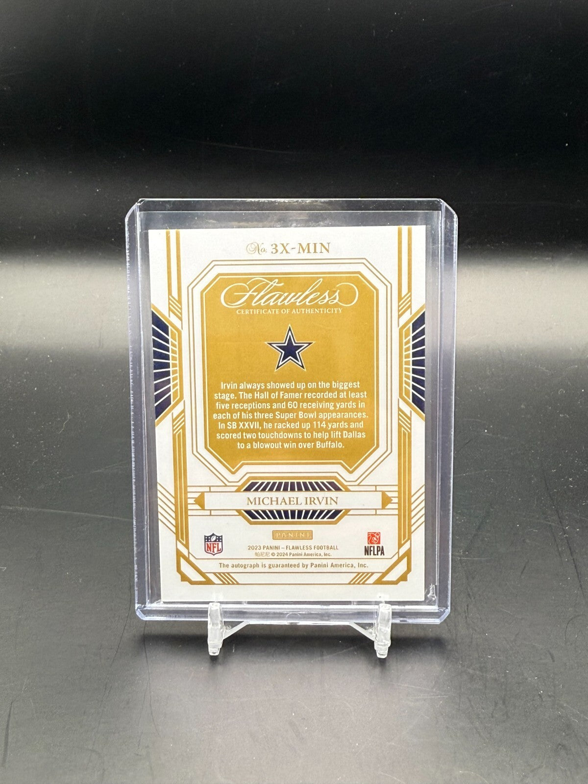 2023 Flawless Michael Irvin Super Bowl Auto /25 #3x-MIN WC