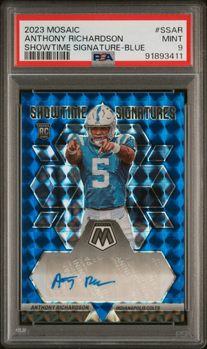 2023 Panini Mosaic Anthony Richardson /20 Blue Prizm Rookie Auto PSA 9 PC