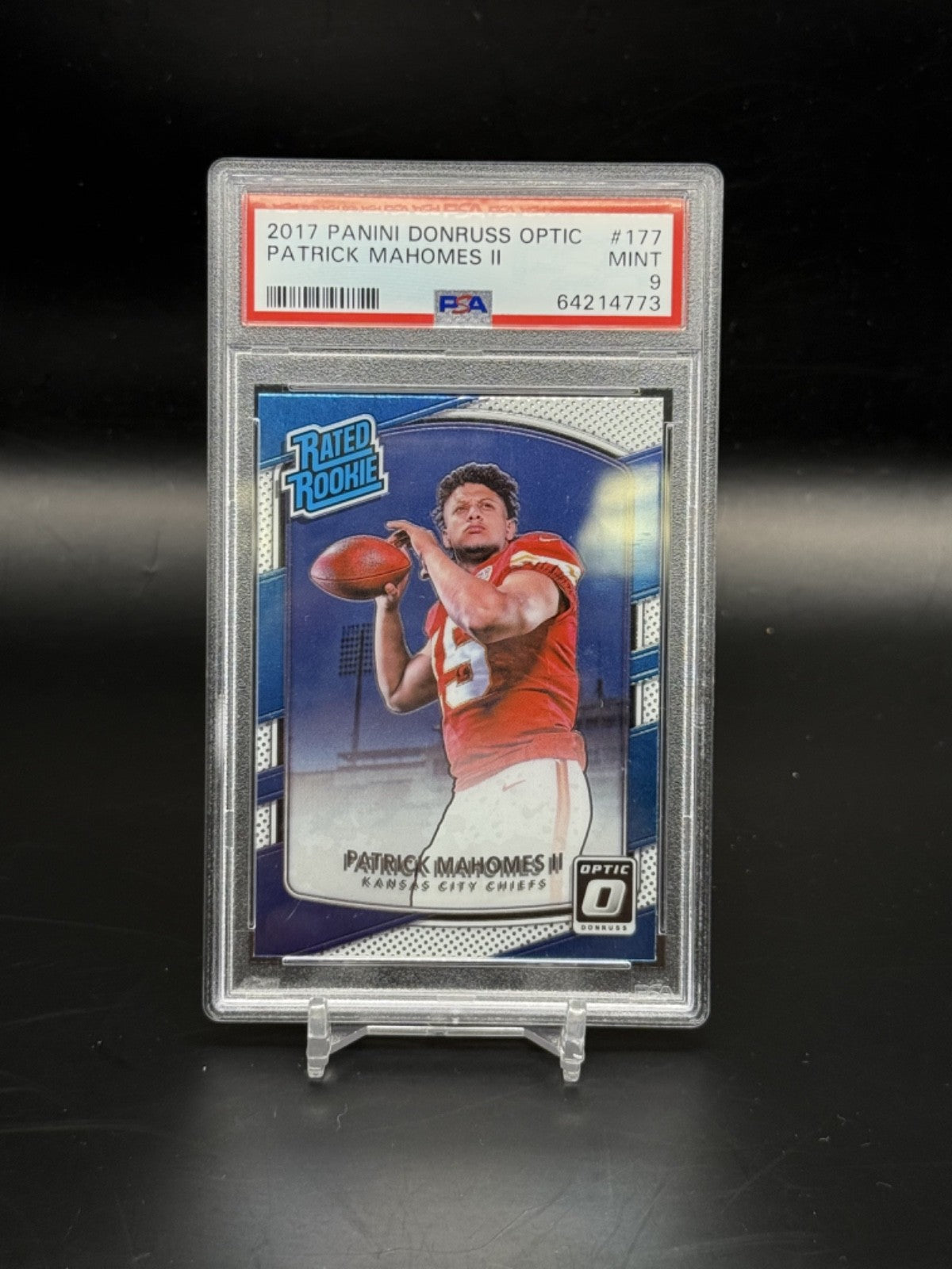 2017 Panini Donruss Optic Patrick Mahomes II Rated Rookie RC #177 PSA 9 WC