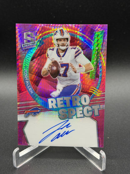 2022 Panini Spectra #RS-JAL Josh Allen RetroSpect Auto Neon Pink #/7