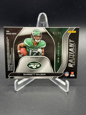 2022 Panini Spectra #RAD-GWI Garrett Wilson Radiant Rookie Patch Signatures /99