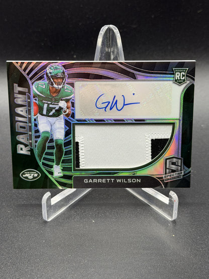 2022 Panini Spectra #RAD-GWI Garrett Wilson Radiant Rookie Patch Signatures /99