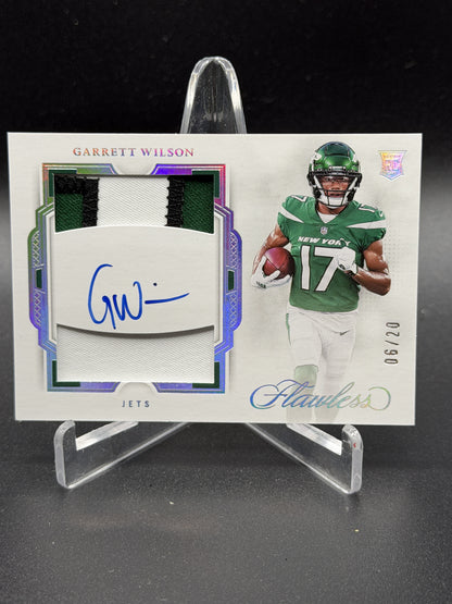 2022 Flawless #RDP-GW Garrett Wilson Rookie Dual Patch Auto Silver /20