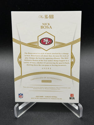 2020 Panini Flawless #SG-NIB Nick Bosa Signature Gloves #/25