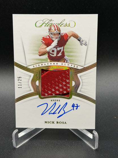 2020 Panini Flawless #SG-NIB Nick Bosa Signature Gloves #/25