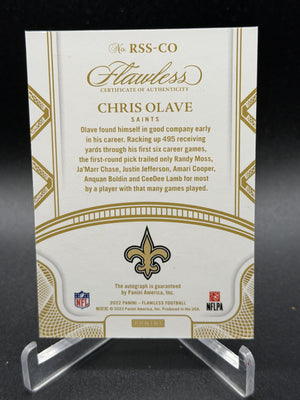 2022 Panini Flawless #RSS-CO Chris Olave Rookie Shadow Signatures Ruby #/10