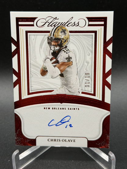 2022 Panini Flawless #RSS-CO Chris Olave Rookie Shadow Signatures Ruby #/10