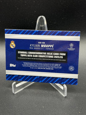 2025 Topps UEFA Kylian Mbappé Starball Commemorative Relic Green Foil /99