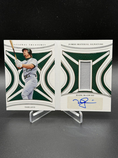 2022 National Treasures #JSB-MM Mark McGwire Jumbo Material Auto Booklet /25