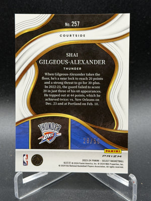 2023-24 Panini Select #257 Shai Gilgeous-Alexander Green Wave Prizm #/50