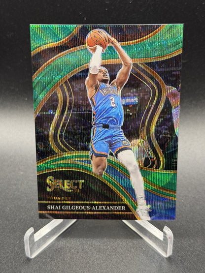 2023-24 Panini Select #257 Shai Gilgeous-Alexander Green Wave Prizm #/50
