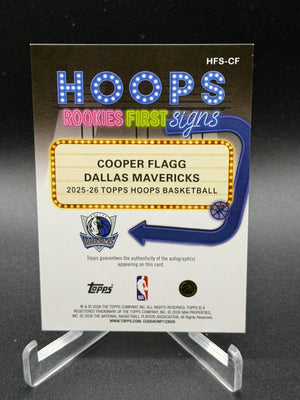 2025-26 Hoops #HFS-CF Cooper Flagg Hoops Rookie First Signs Auto /75