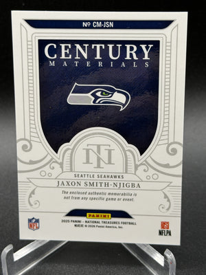 2025 National Treasures Jaxon Smith-Njigba Century Materials Holo Silver /25