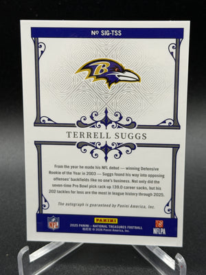 2025 Panini National Treasures #SIG-TSS Terrell Suggs Signatures Gold #/49