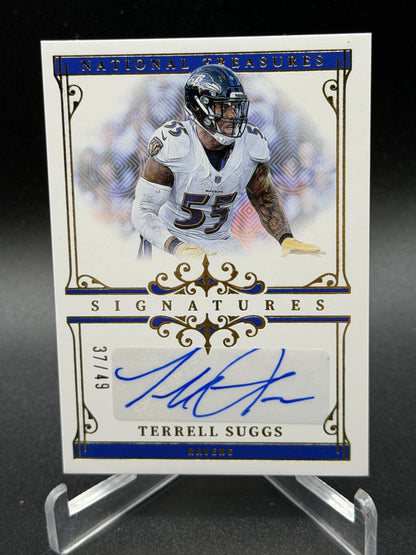 2025 Panini National Treasures #SIG-TSS Terrell Suggs Signatures Gold #/49