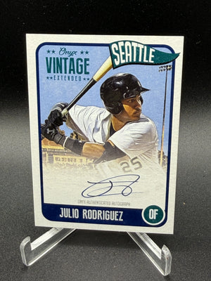 2020 Onyx Vintage Extended #EAJR Julio Rodriguez Autographs Blue