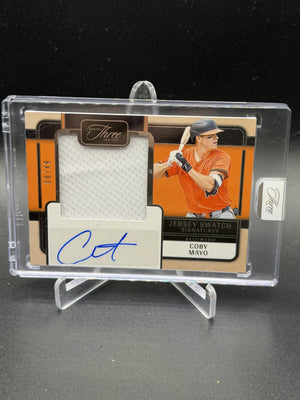 2025 Panini Three and Two #JSS-CM Coby Mayo Jersey Swatch Signatures #/49
