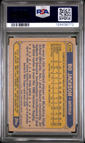 1987 Topps #170 Bo Jackson Future Stars PSA 9