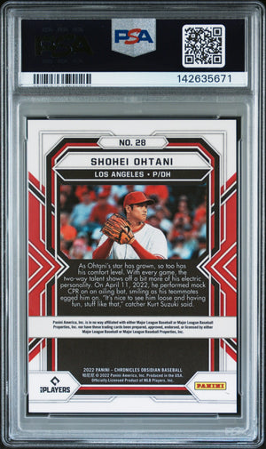2022 Panini Chronicles #28 Shohei Ohtani Obsidian PSA 9