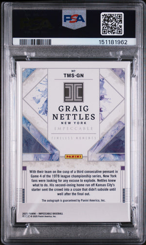2025 Impeccable Timeless Moments Holo Silver Graig Nettles Auto PSA 9 #/25