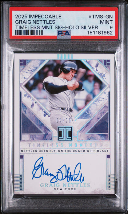 2025 Impeccable Timeless Moments Holo Silver Graig Nettles Auto PSA 9 #/25