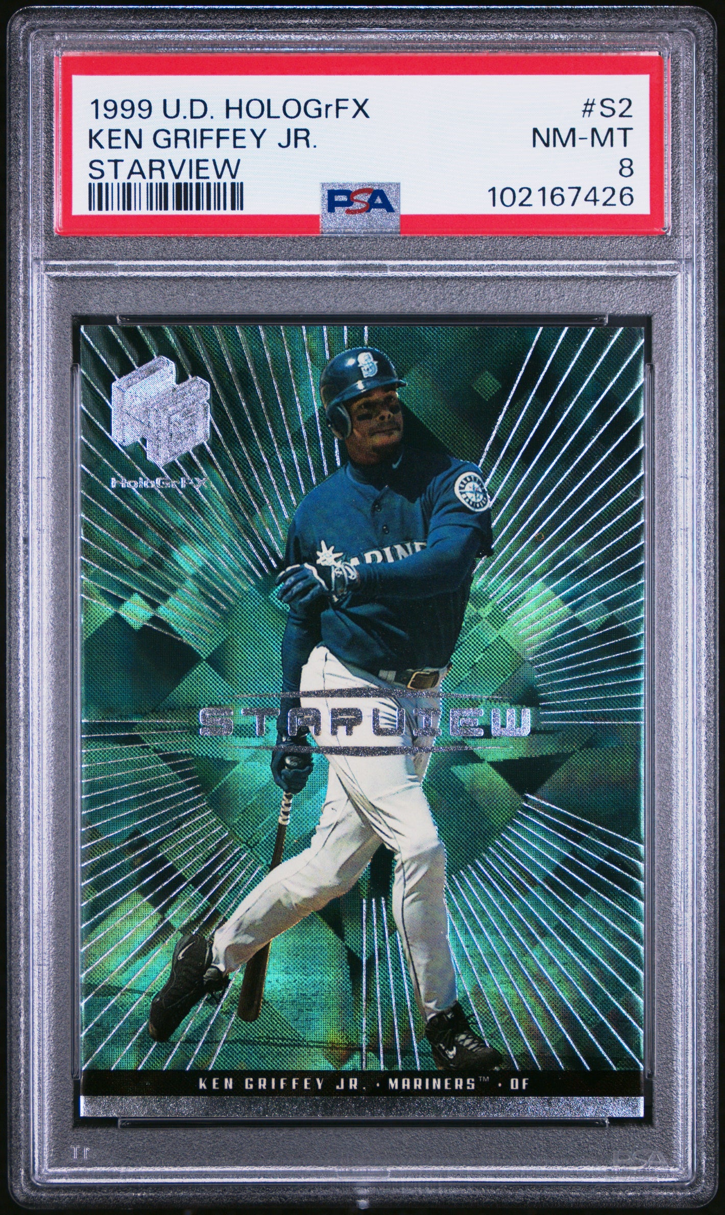 1999 Upper Deck HoloGrFX #S2 Ken Griffey Jr. StarView PSA 8