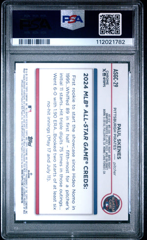2024 Topps Chrome Update Paul Skenes Rookie RC All-Star Game PSA 9