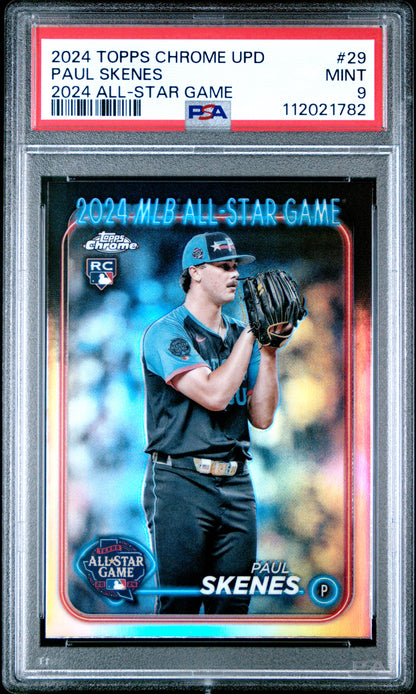 2024 Topps Chrome Update Paul Skenes Rookie RC All-Star Game PSA 9