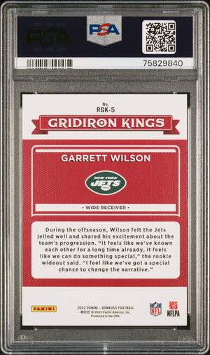 2022 Donruss Garrett Wilson Rookie Gridiron Kings Studio Series PSA 10 #/100