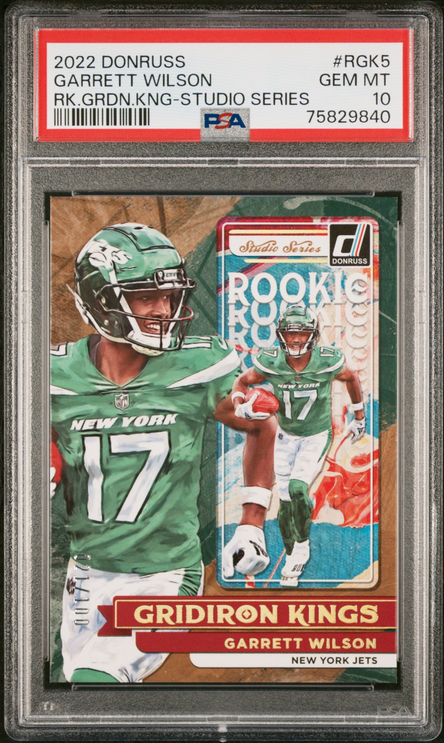 2022 Donruss Garrett Wilson Rookie Gridiron Kings Studio Series PSA 10 #/100