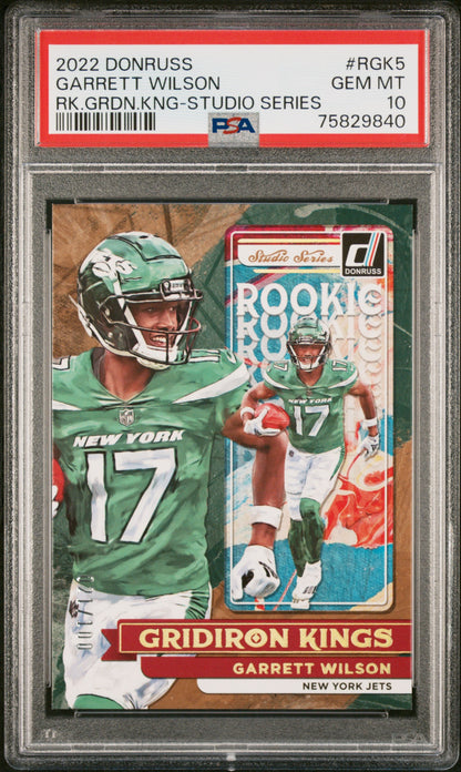 2022 Donruss Garrett Wilson Rookie Gridiron Kings Studio Series PSA 10 #/100