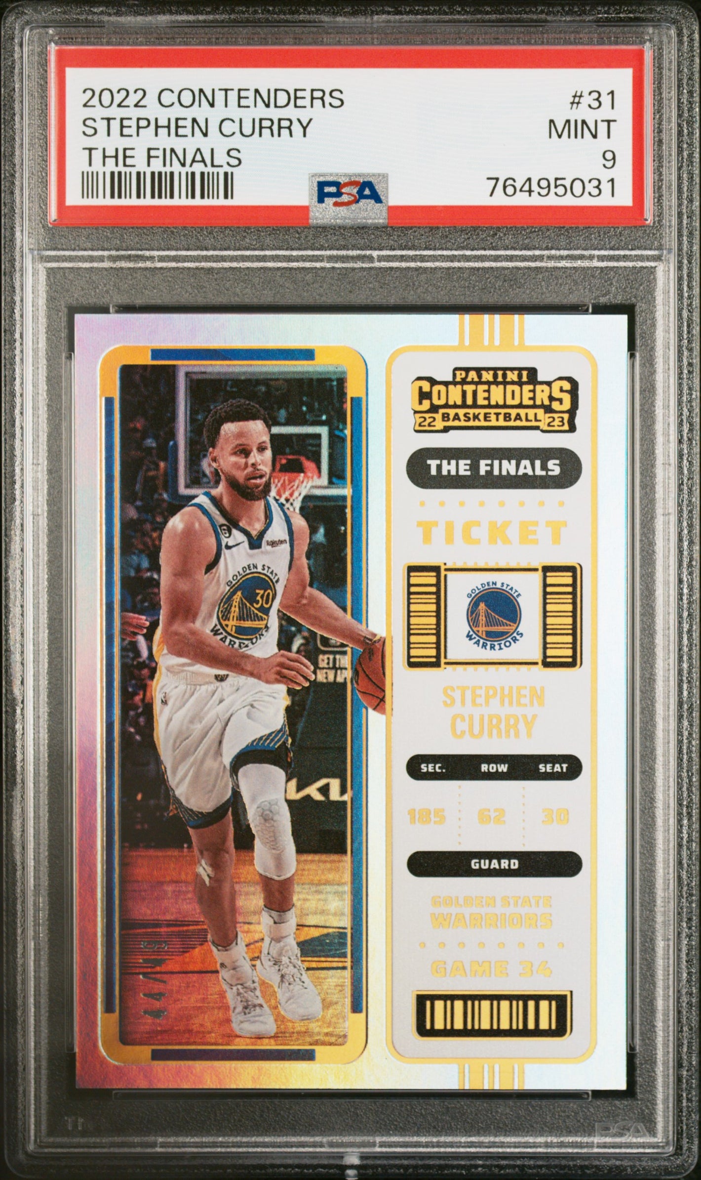 2022-23 Panini Contenders #31 Stephen Curry The Finals Ticket PSA 9 #/49