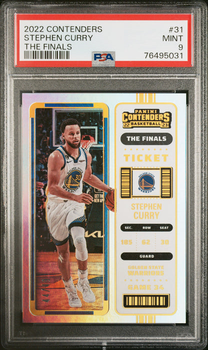 2022-23 Panini Contenders #31 Stephen Curry The Finals Ticket PSA 9 #/49