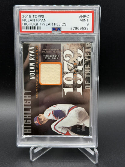 2015 Topps #HYR-NRC Nolan Ryan Highlight of the Year Relics PSA 9 #/99